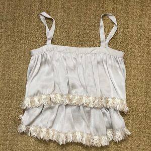 Koch satin fringe trim xs Goldie top